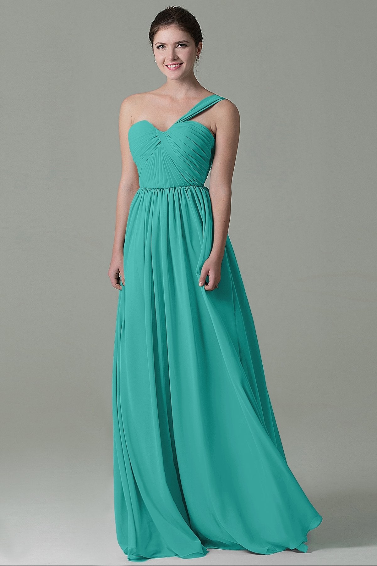 COCOMELODY Sheath Floor Length Chiffon Bridesmaid Dress COZK15009 