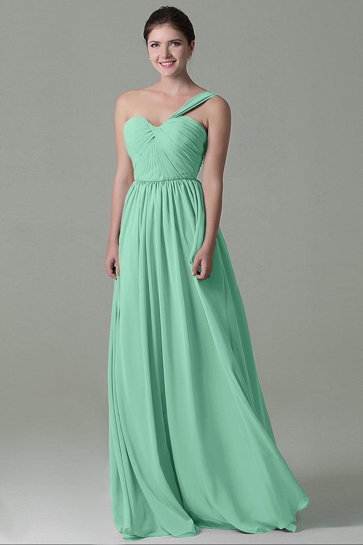 COCOMELODY Sheath Floor Length Chiffon Bridesmaid Dress COZK15009 