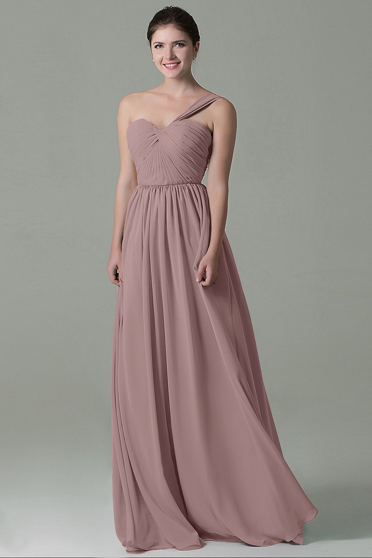 COCOMELODY Sheath Floor Length Chiffon Bridesmaid Dress COZK15009 