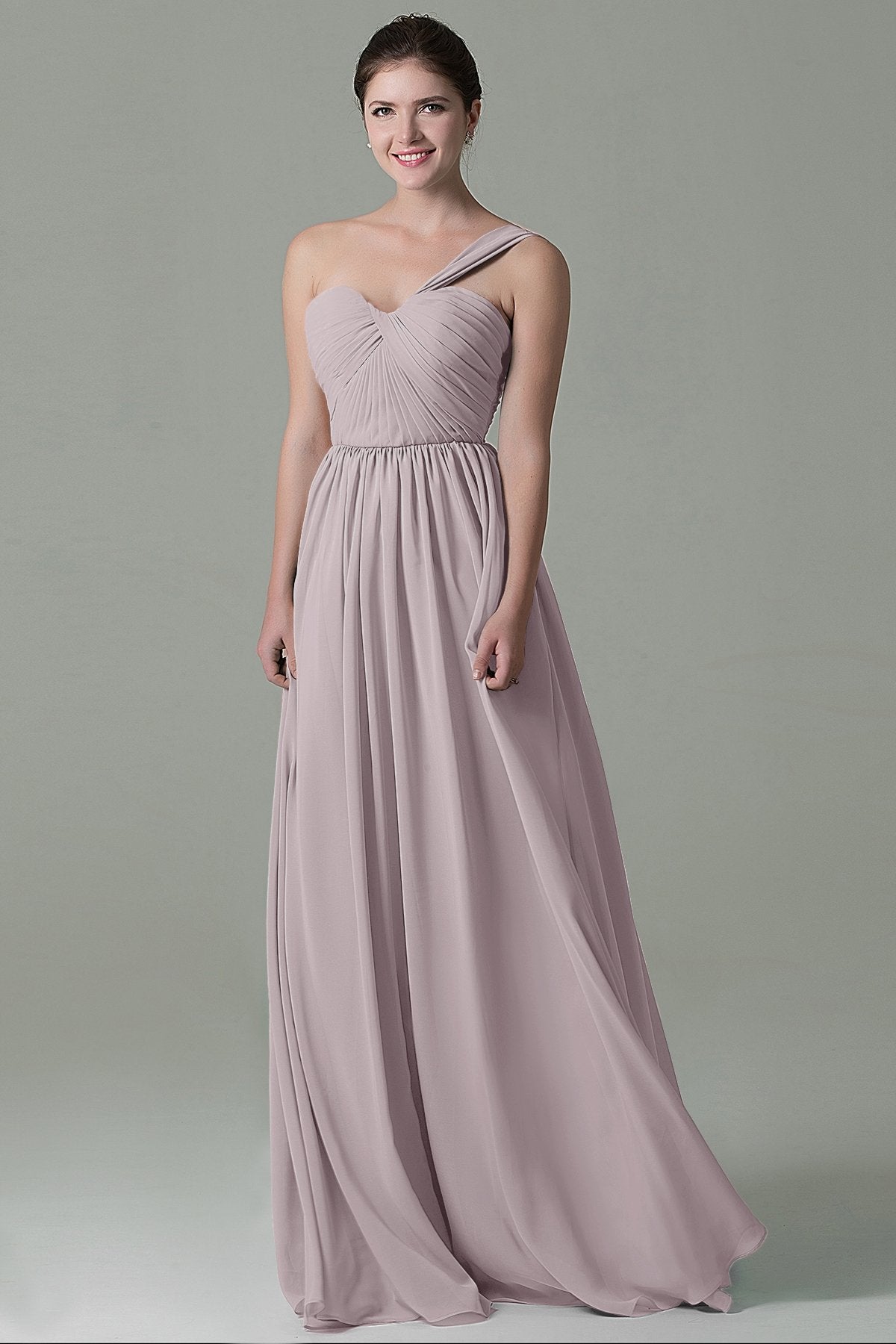 COCOMELODY Sheath Floor Length Chiffon Bridesmaid Dress COZK15009 