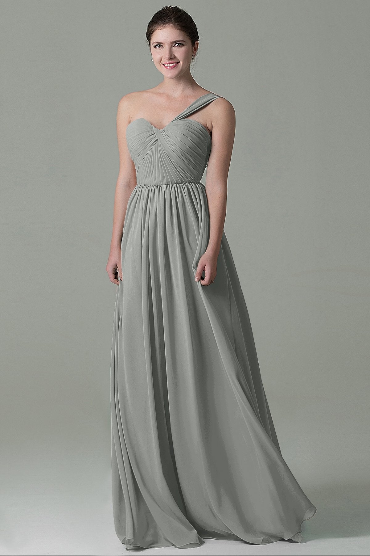 COCOMELODY Sheath Floor Length Chiffon Bridesmaid Dress COZK15009 