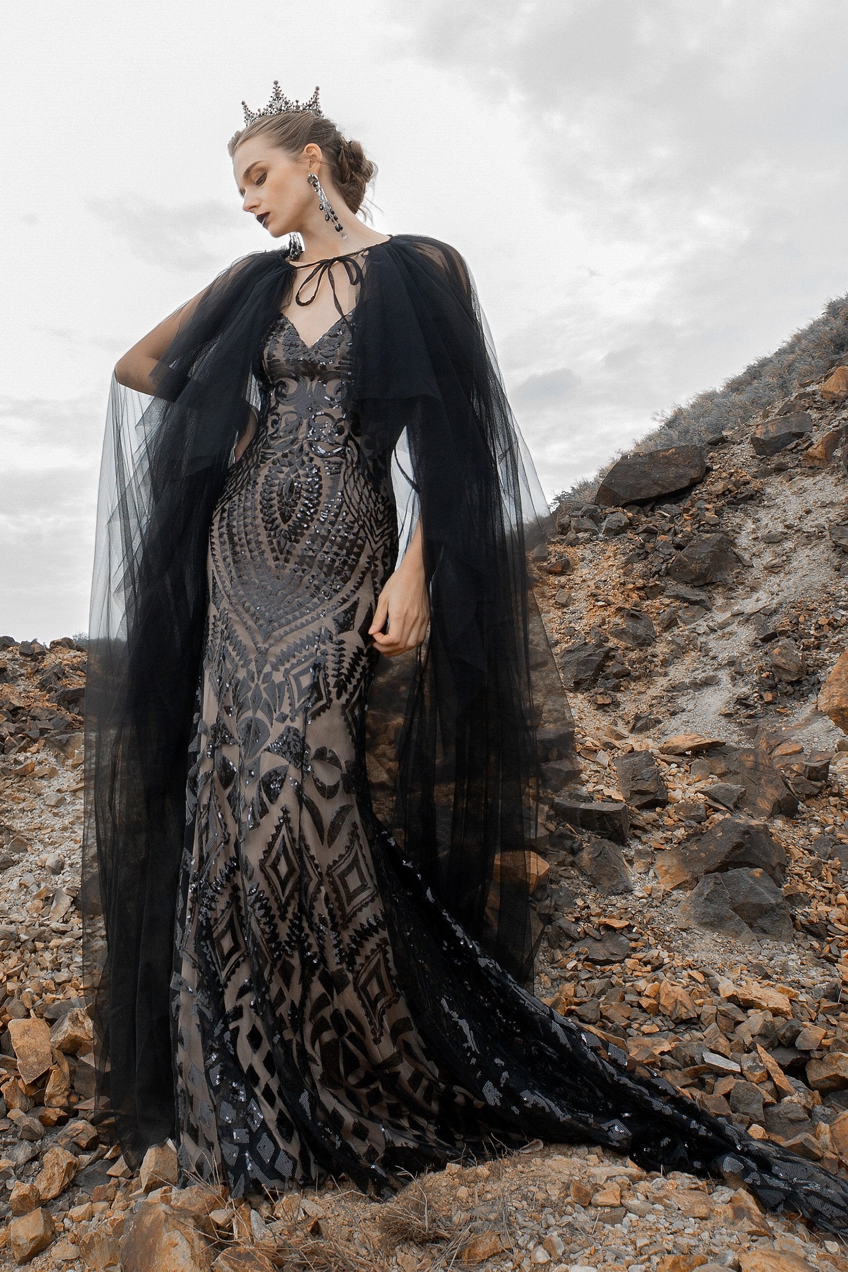 Black Wedding Dresses COCOMELODY