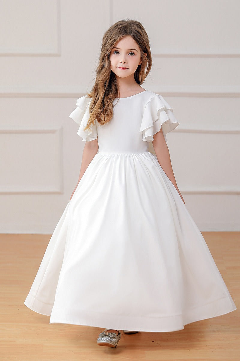 Ball-Gown/Princess Chiffon Sweep Train Flower Girl Dresses Pageant Dresses With Bow  805784889355