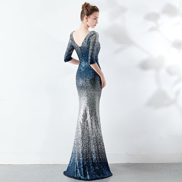 Trumpet-Mermaid Floor Length Sequins  Dress 743692331466