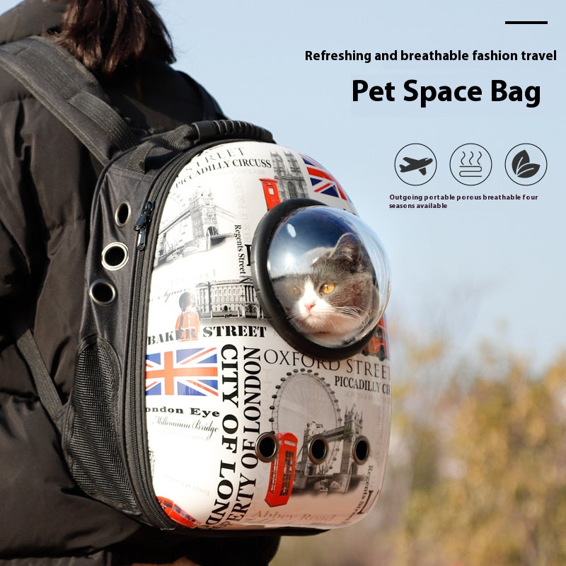 Pet Bag Go out portable cartoon printed space bag pet supplies  544700448248