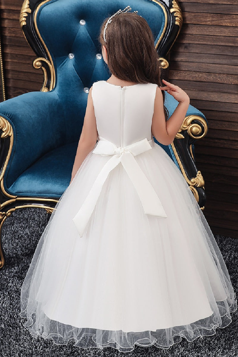 A-Line/Princess Scoop Neck Tulle Flower Girl Dresses With Sash/Bow  612626068133