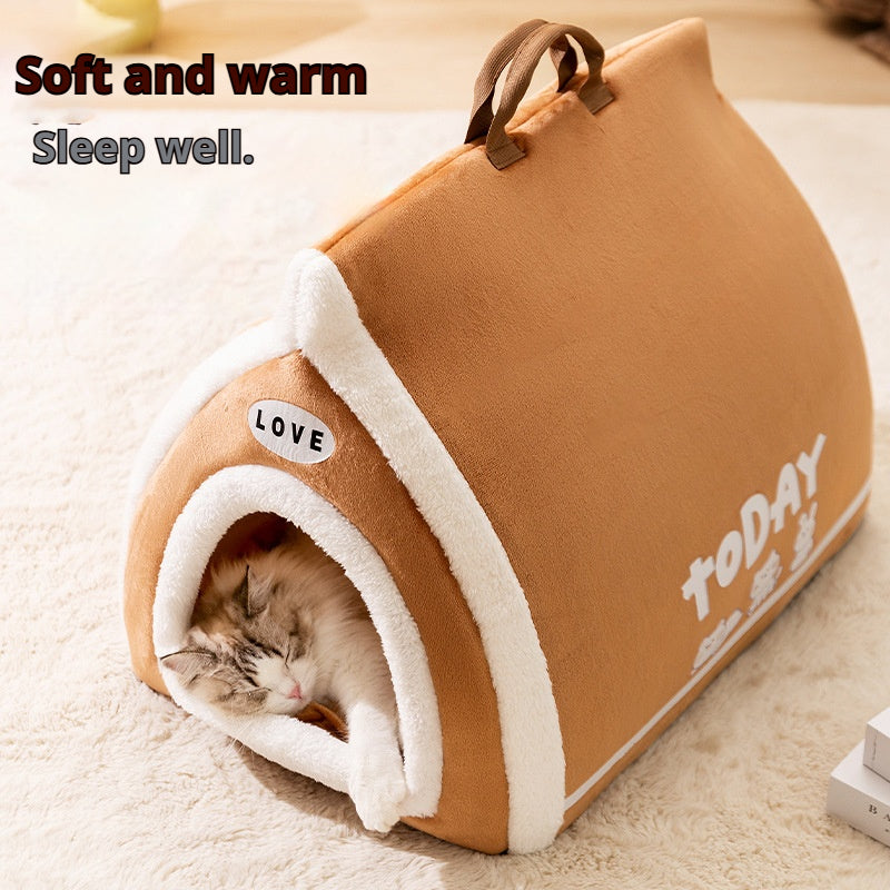 Autumn and winter open semi-enclosed pet bed pet supplies  821354977515