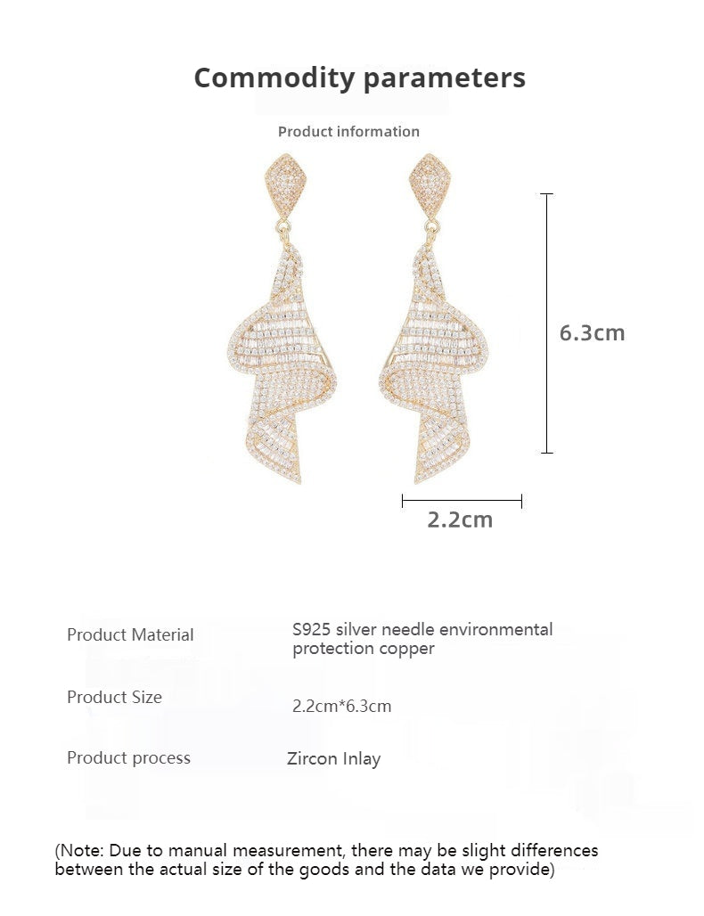 Zircon skirt streamer earrings 737367022162