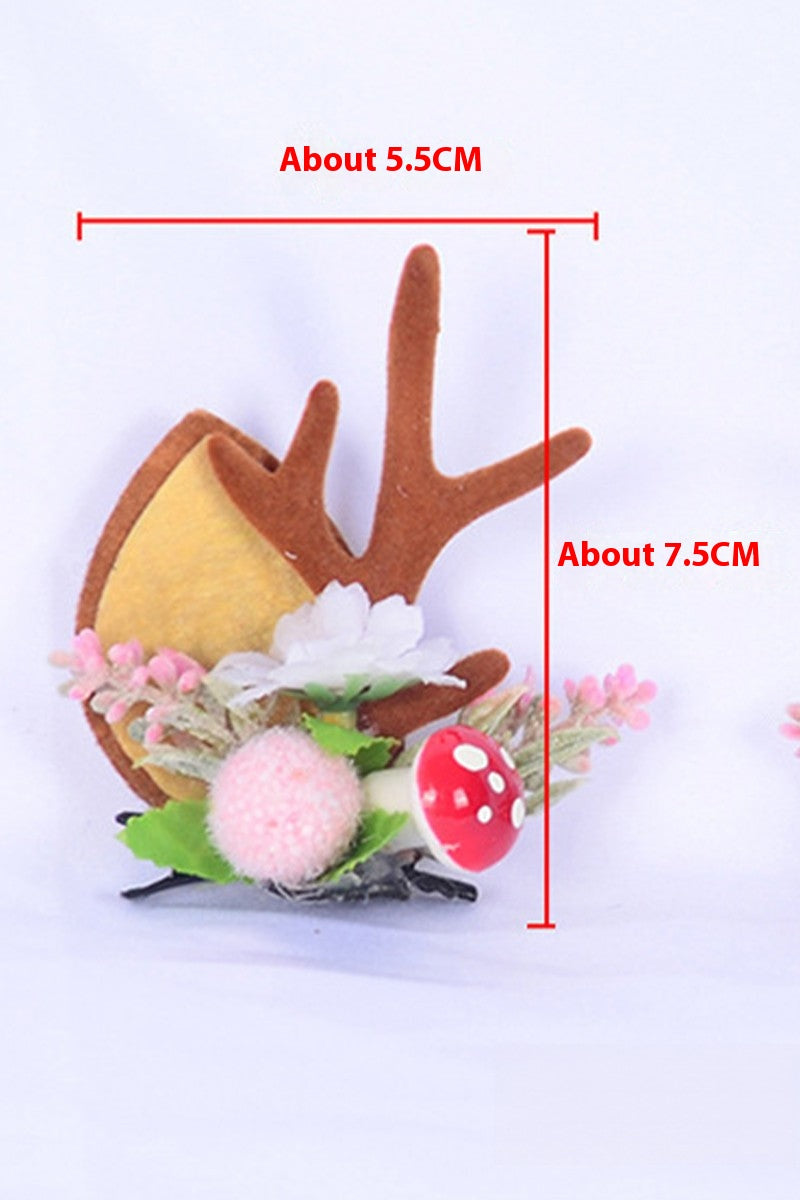 Christmas simulation antler hairpin on clip adult children decorative top clip hair accessories 848976050282