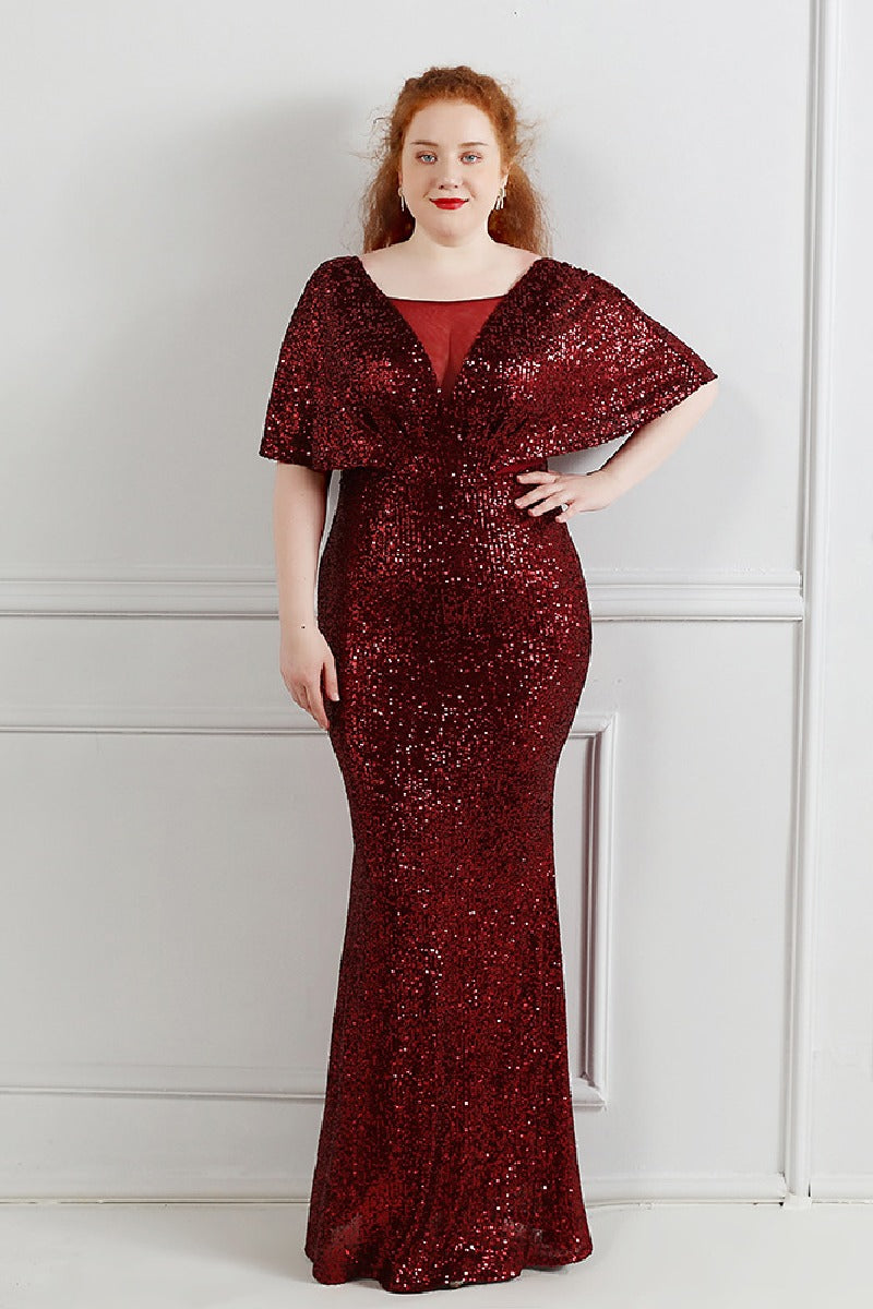 Sheath-column floor length sequined dress 646322132270