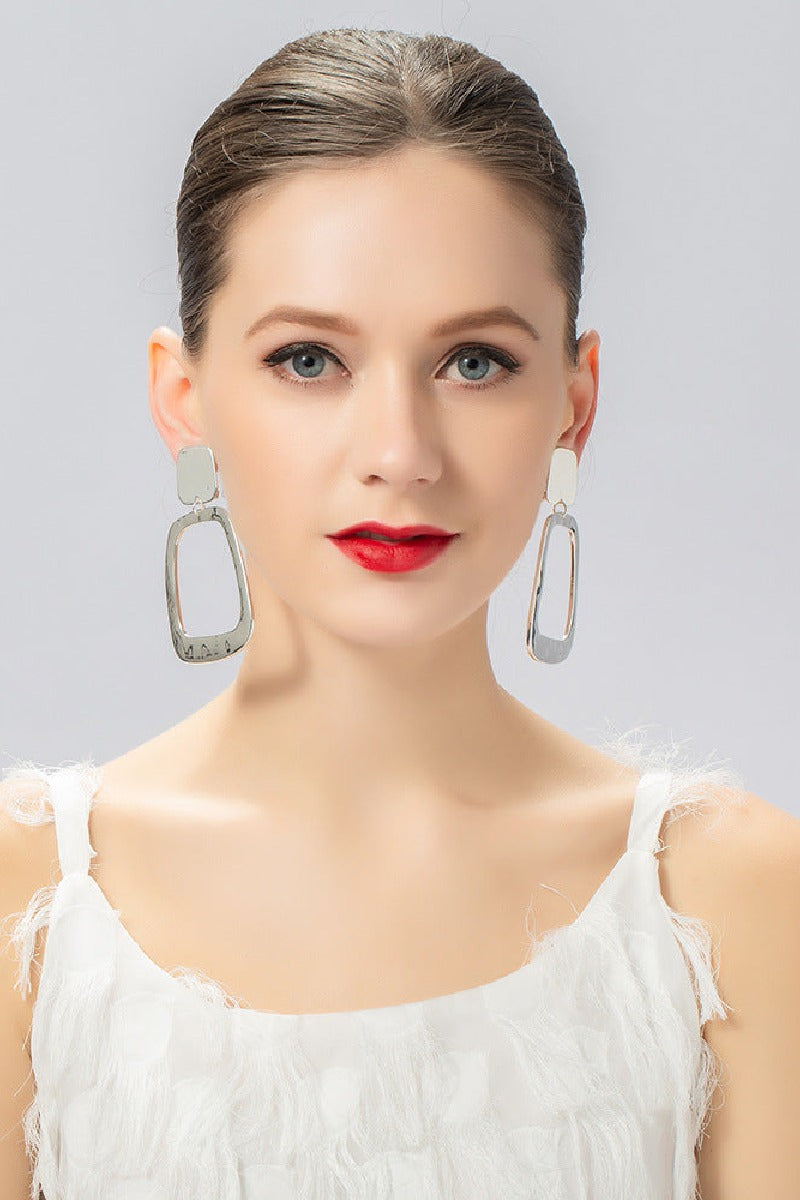 Simple and generous geometric square earring clip earrings 619606937728