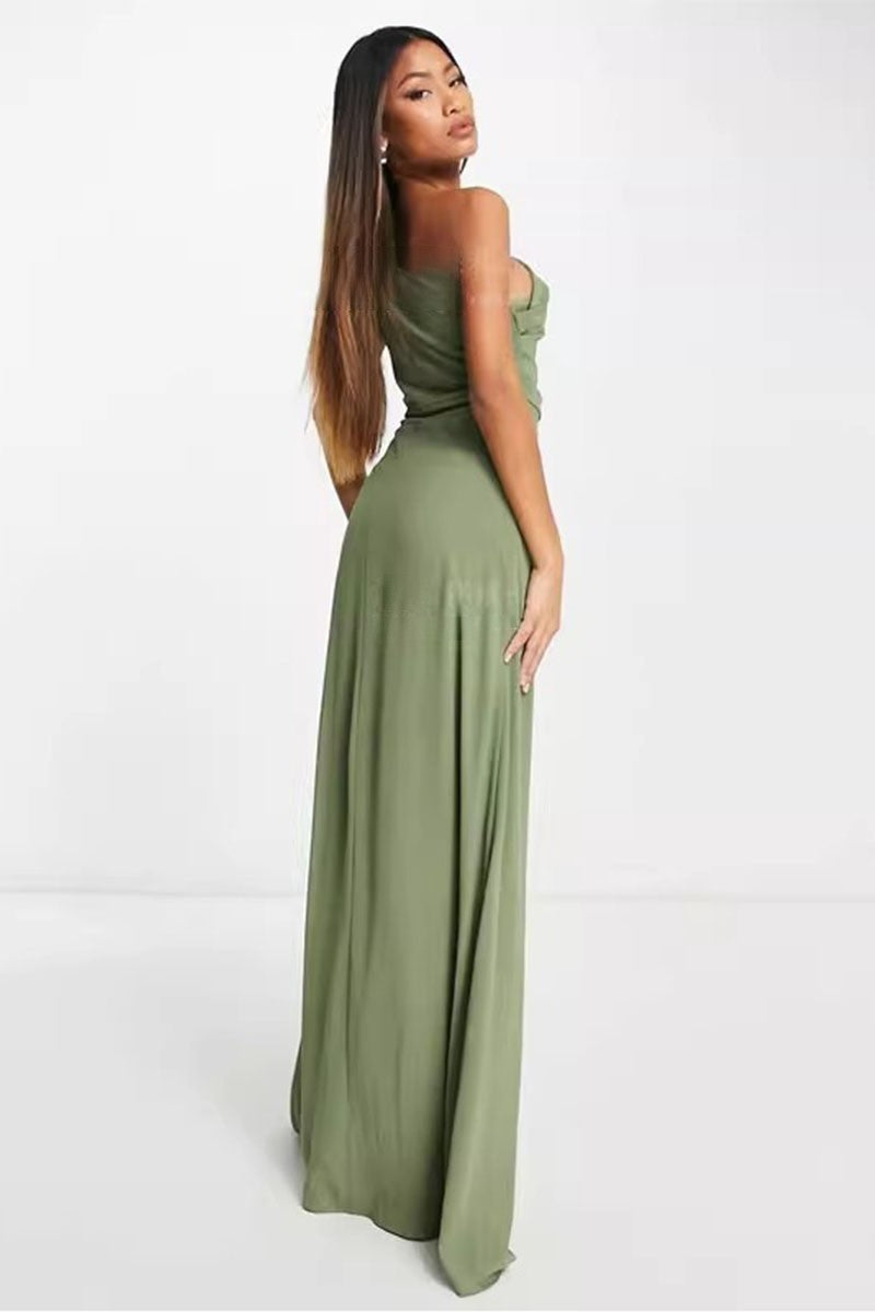 A-Line Maxi Chiffon Bridesmaid Dress 837521191592