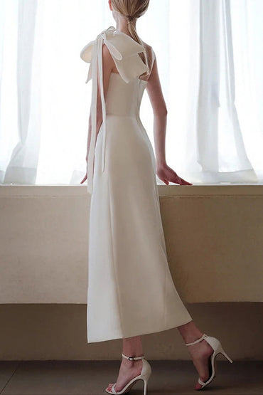 Sheath-Column  Ankle Length  Elastic Cloth Wedding Dress 677827346517