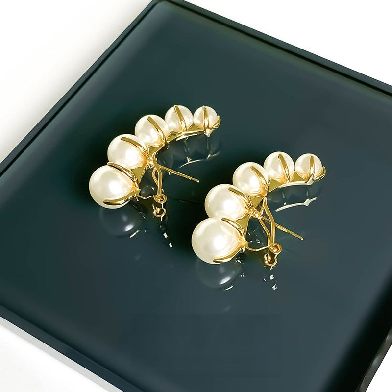 Pearl temperament light luxury high sense earring girl 713489295419