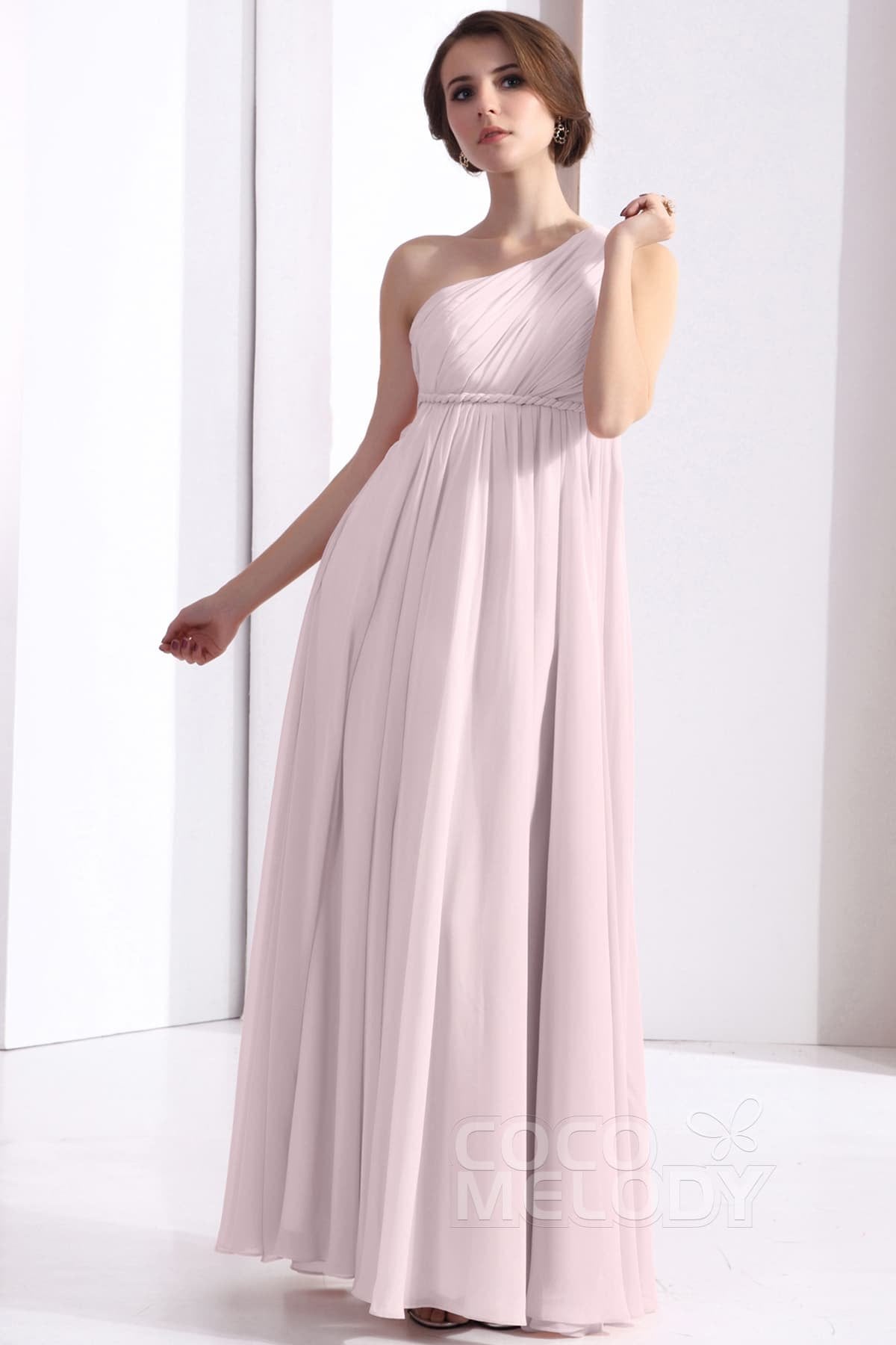 COCOMELODY Sheath Floor Length Chiffon Bridesmaid Dress COSF1300D 