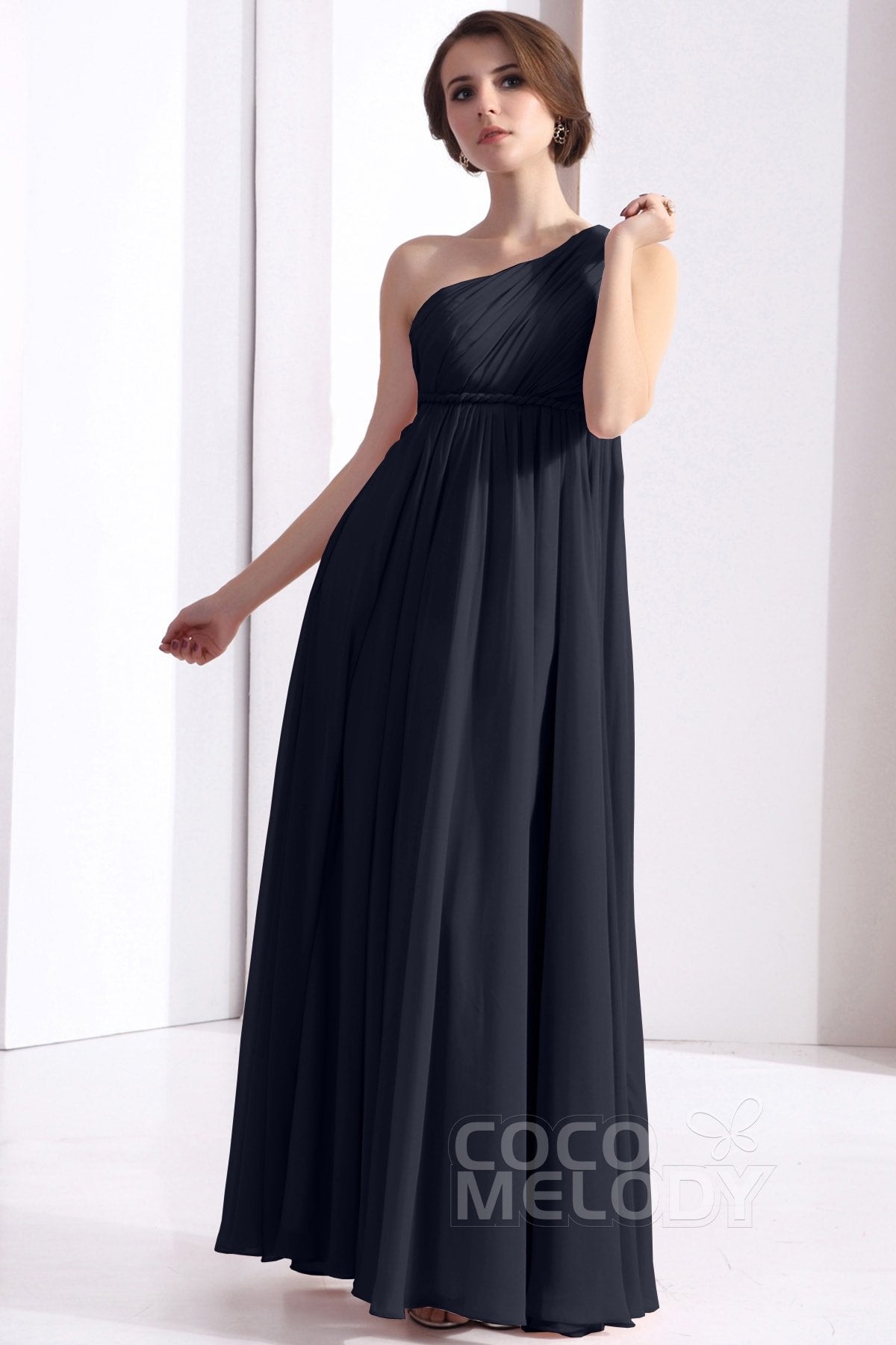 COCOMELODY Sheath Floor Length Chiffon Bridesmaid Dress COSF1300D 