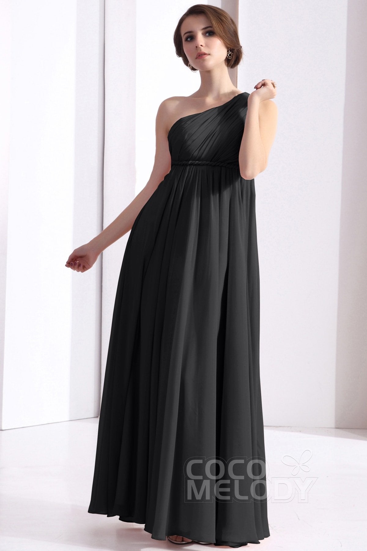 COCOMELODY Sheath Floor Length Chiffon Bridesmaid Dress COSF1300D 