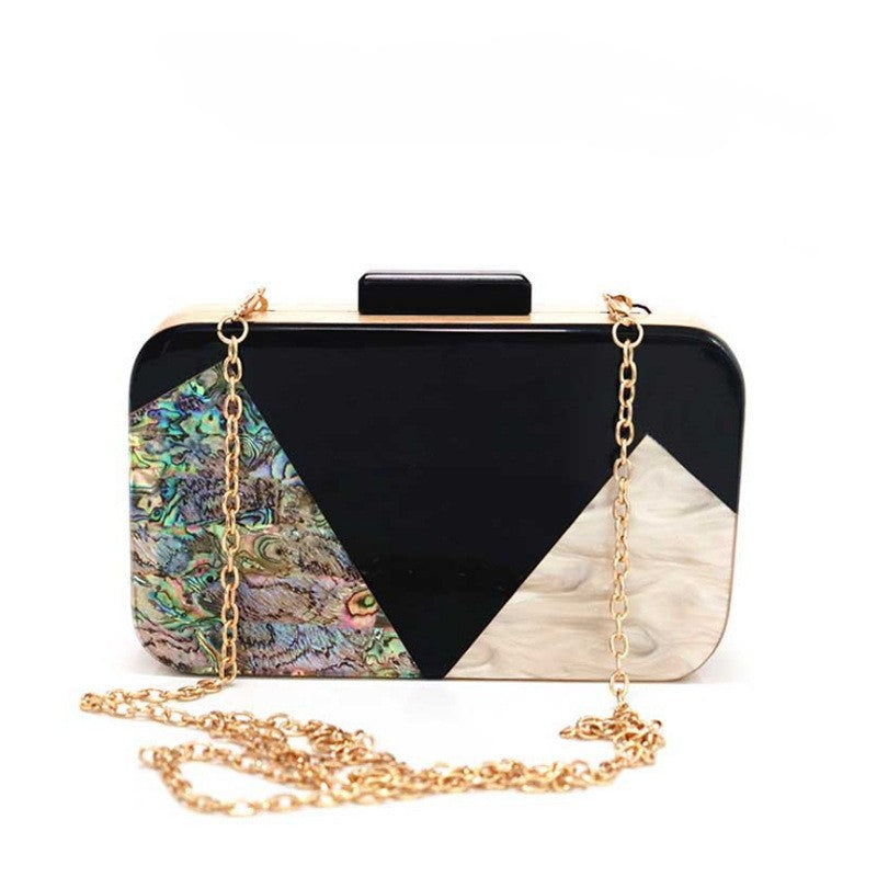 Vintage patchwork acrylic fashion chain bag personality single shoulder crossbody bag 633463139276