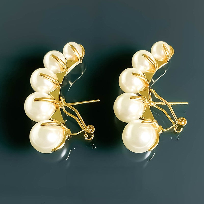 Pearl temperament light luxury high sense earring girl 713489295419