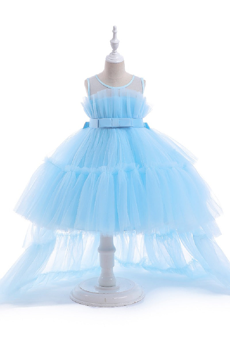 Ball-Gown Square Neckline Knee-Length Tulle Removable tail Flower Girl Dresses 776544998685