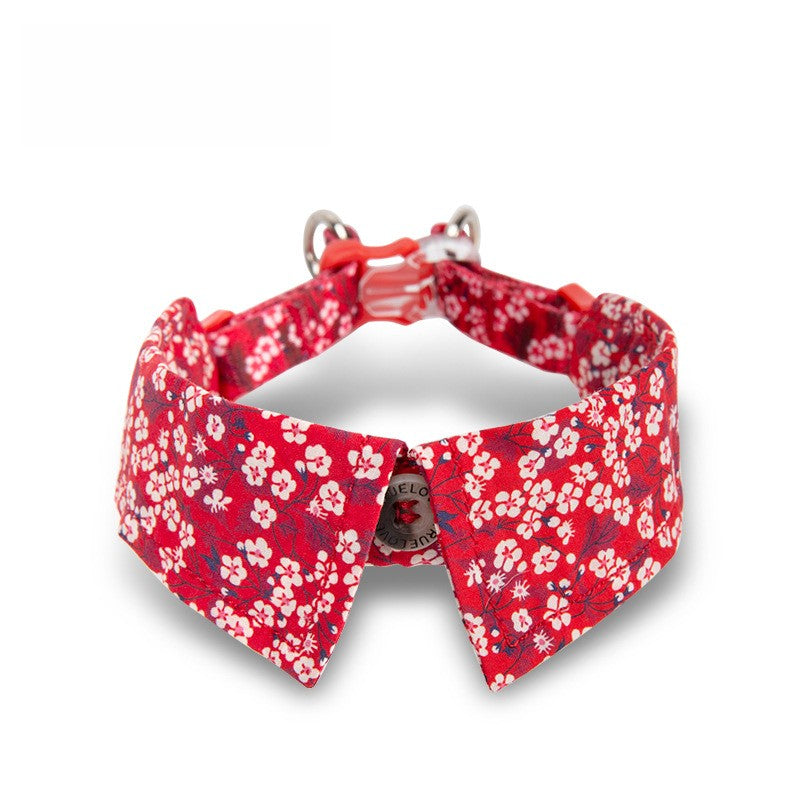 Pet cat floral bow tie collar cotton soft three-speed adjustable buckle 705224552519