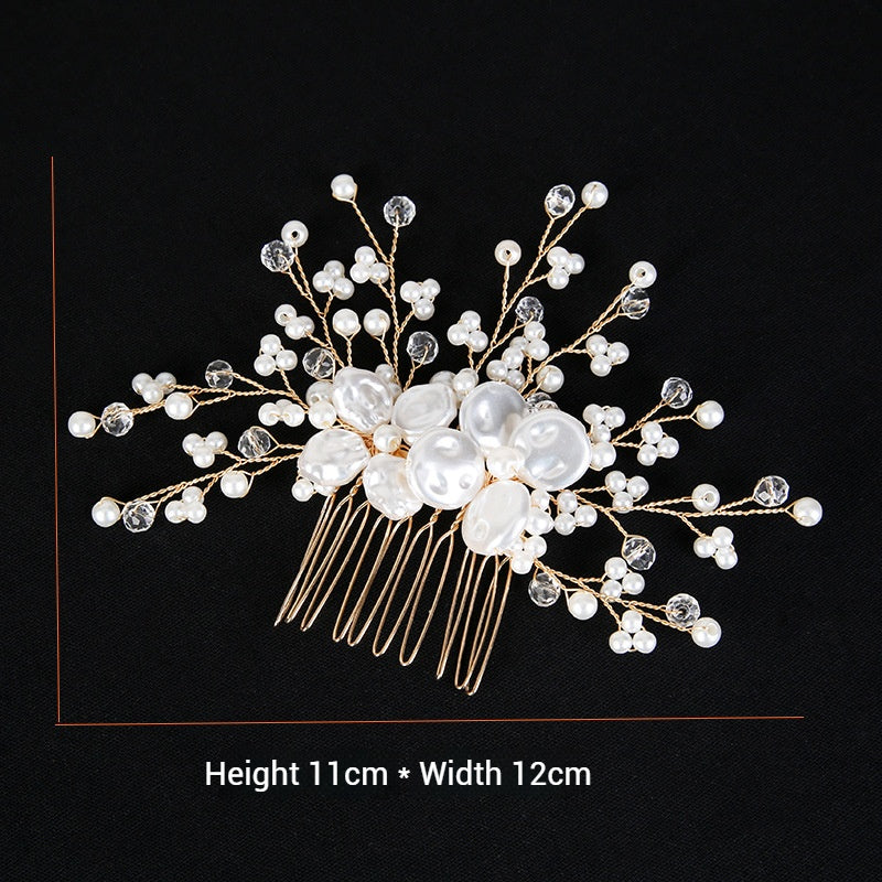 White Pearl Bride Combs 3  pieces 671252216580