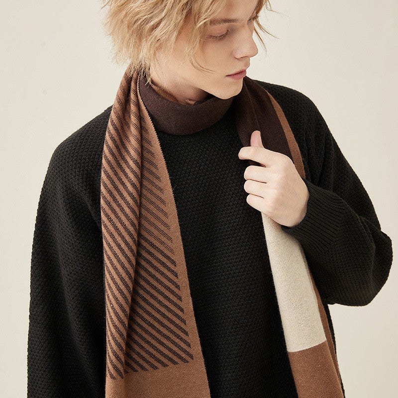 Men's autumn and winter thickened warm wool scarves and necklaces high-grade gifts 801339050726