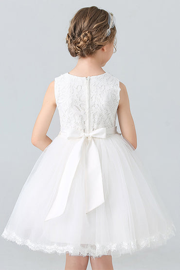 Ball-Gown Scoop Neck Sleeveless Mini Tulle Flower Girl Dresses 729126795007