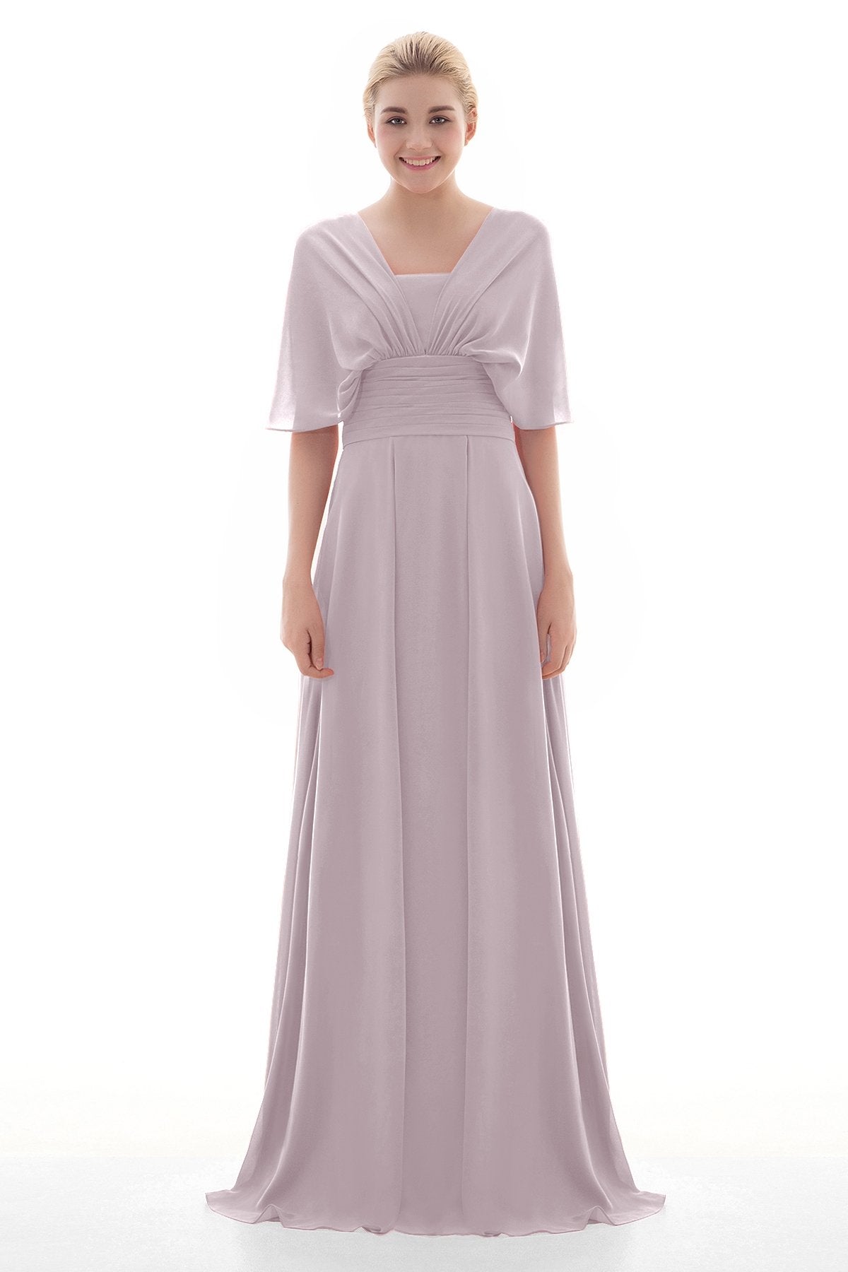 COCOMELODY Sheath Floor Length Chiffon Bridesmaid Dress JOZF15001 