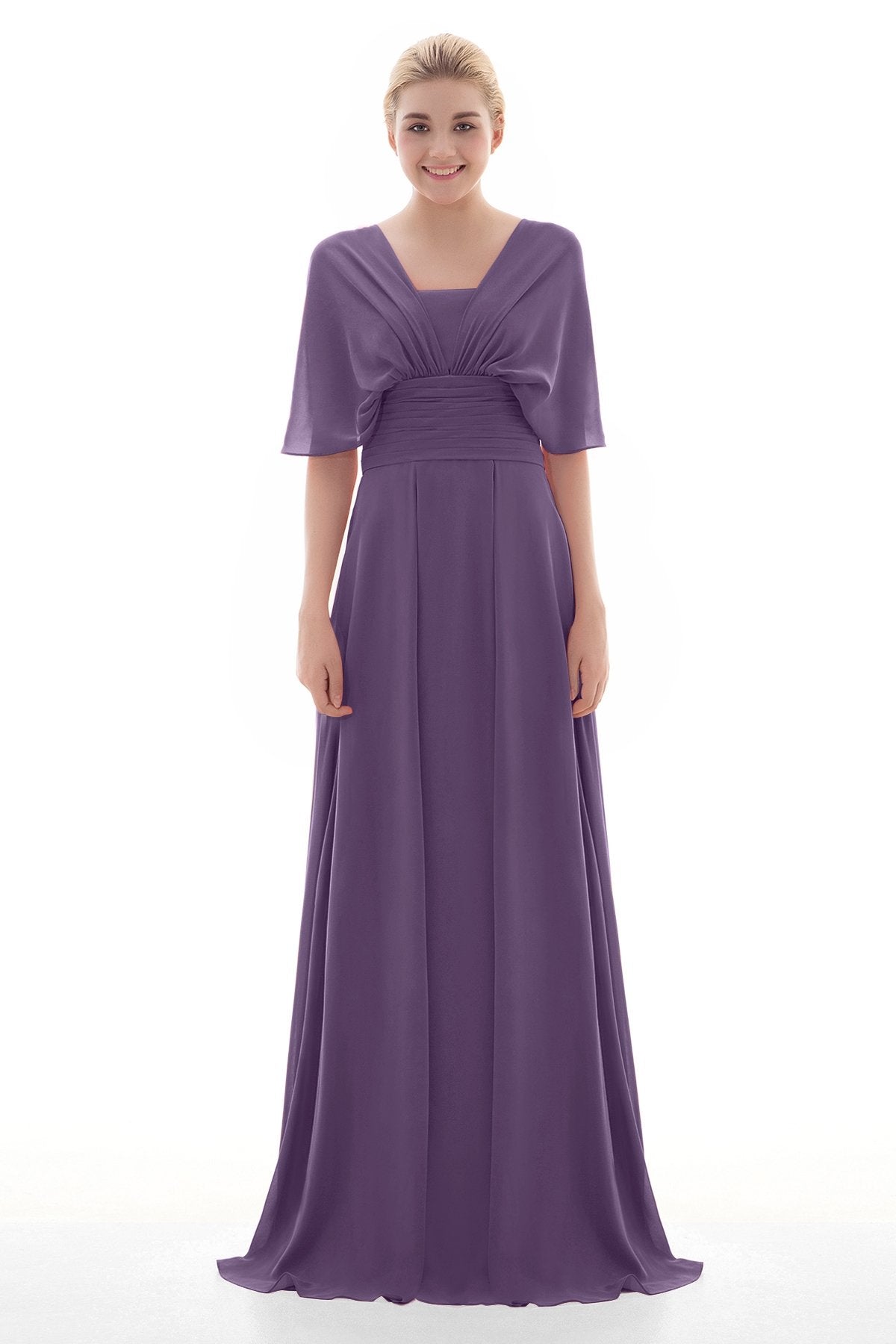 COCOMELODY Sheath Floor Length Chiffon Bridesmaid Dress JOZF15001 