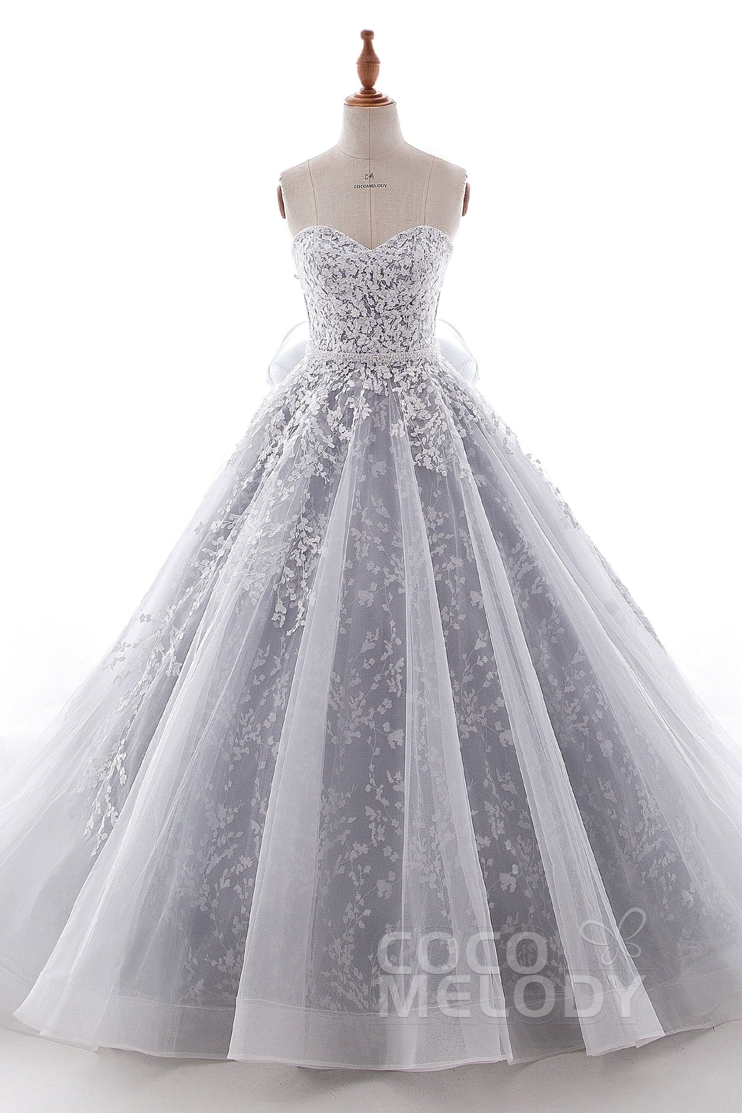 COCOMELODY A-Line Chapel Train Tulle Wedding Dress LD5054 