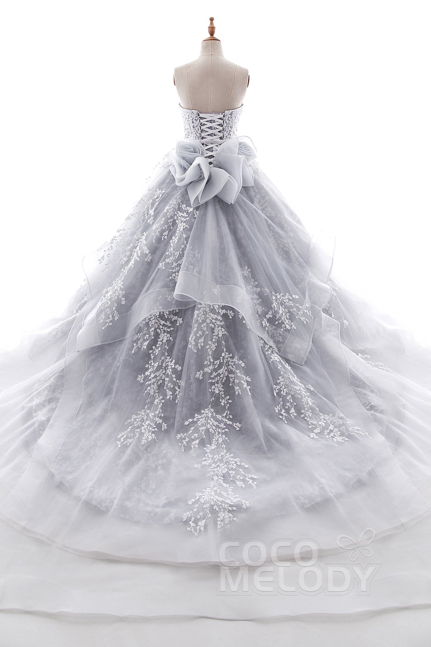 COCOMELODY A-Line Chapel Train Tulle Wedding Dress LD5054 