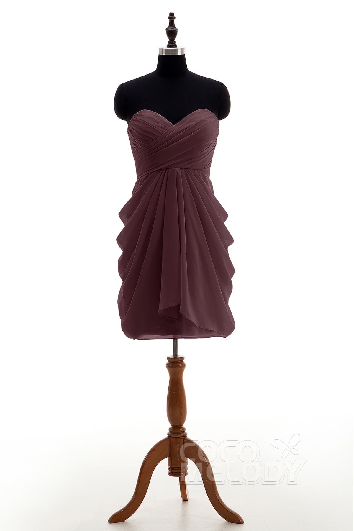 COCOMELODY Sheath-Column Knee Length Chiffon Bridesmaid Dress NB2746 