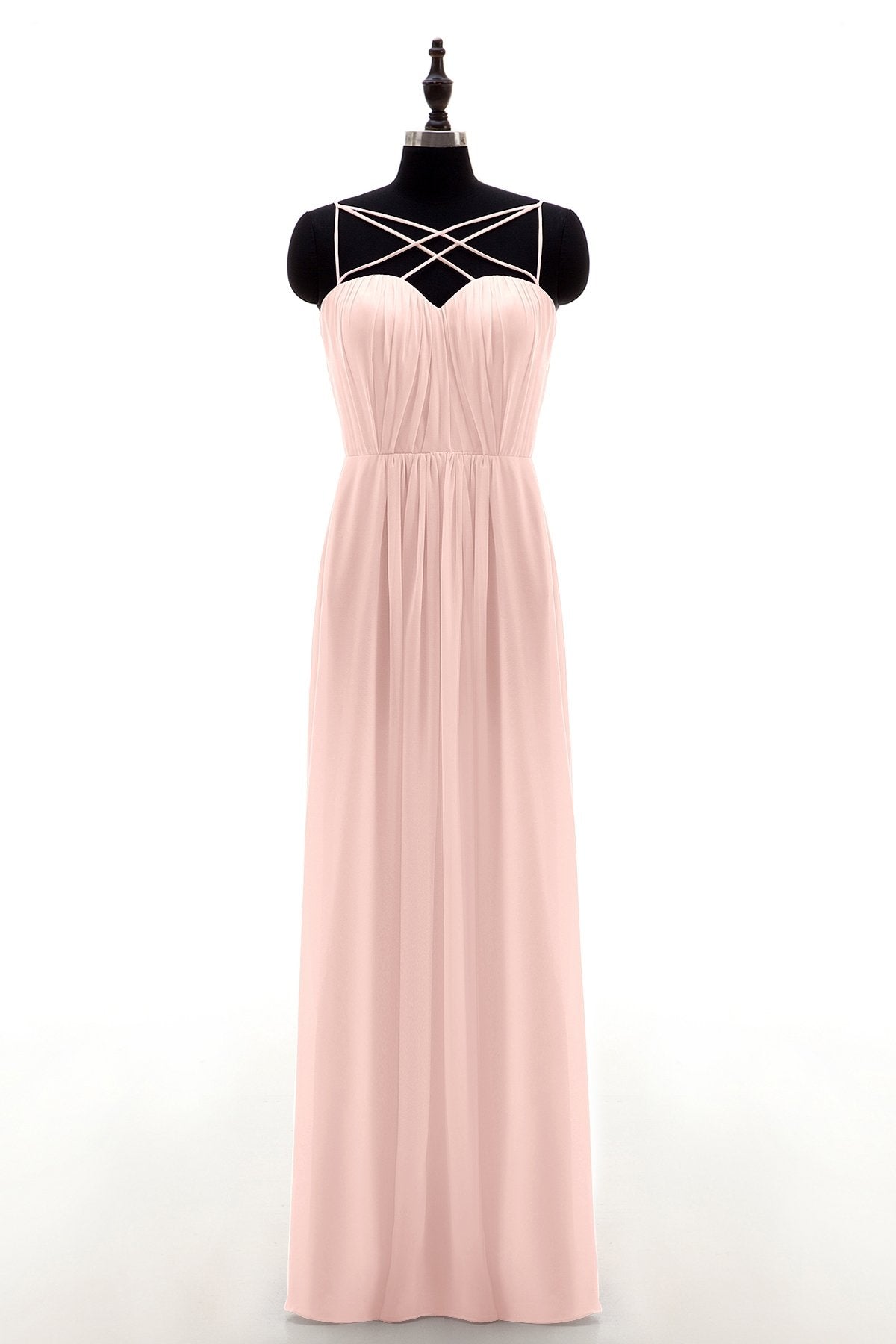 COCOMELODY Sheath-Column Floor Length Chiffon Bridesmaid Dress NB3315 