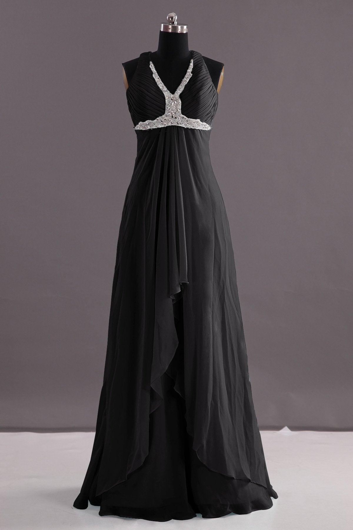 COCOMELODY Sheath-Column Floor Length Chiffon Evening Dress COEF14001 