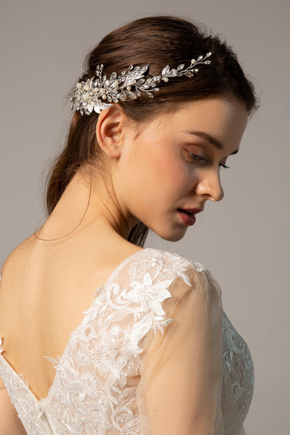 Alloy Headpieces with Imitation Pearl and Rhinestone CH0272