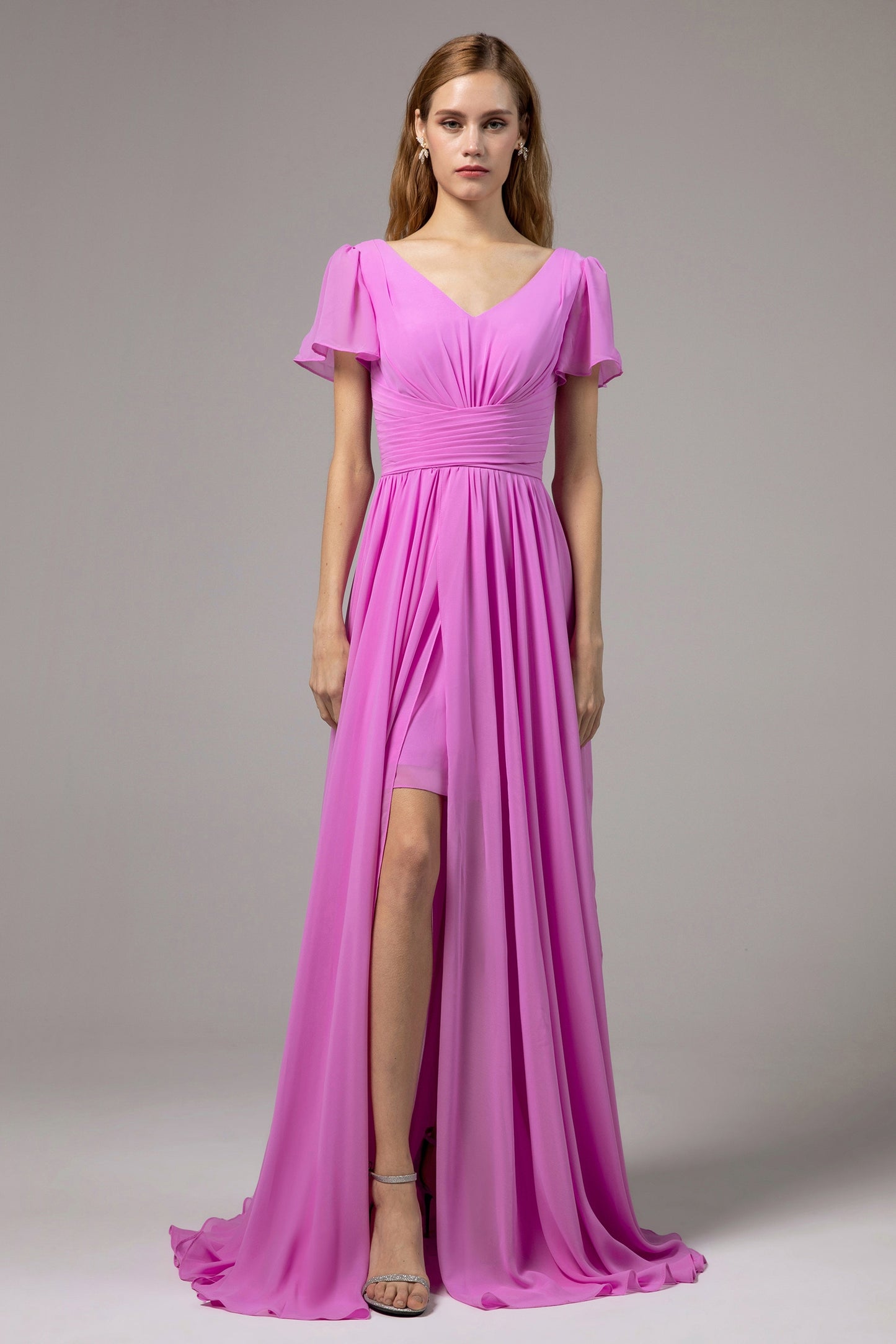 A-Line Floor Length Chiffon Bridesmaid Dress CB0396