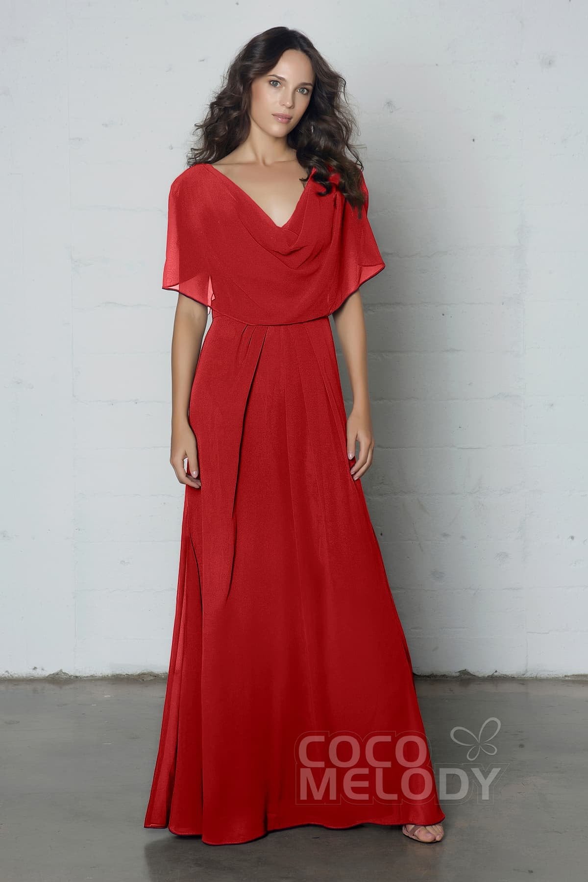 COCOMELODY Sheath-Column Floor Length Chiffon Dress PR17014 