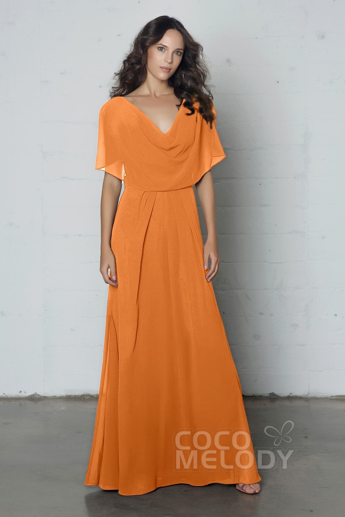 COCOMELODY Sheath-Column Floor Length Chiffon Dress PR17014 