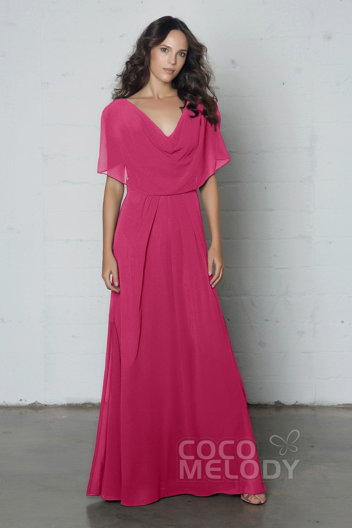 COCOMELODY Sheath-Column Floor Length Chiffon Dress PR17014 