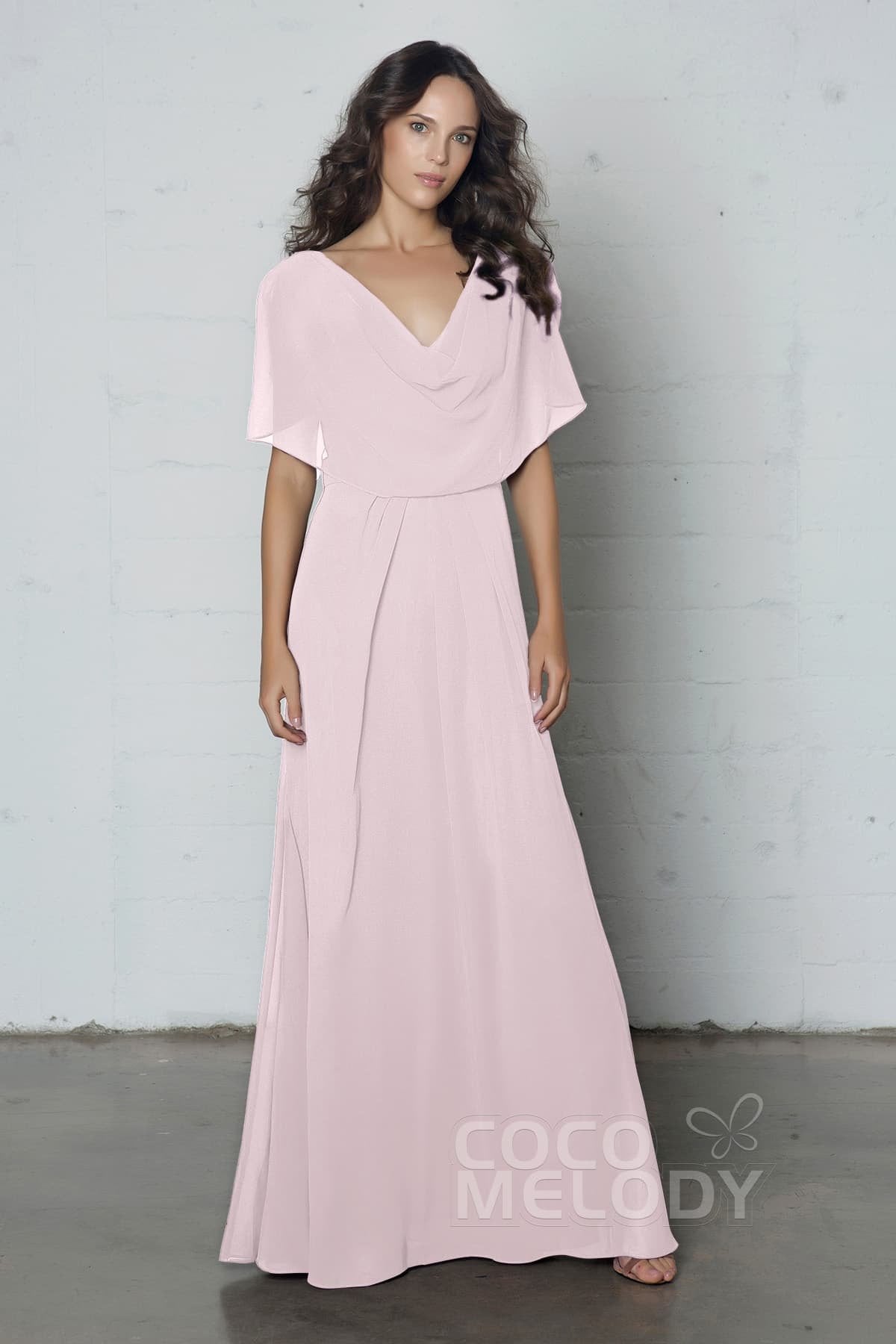 COCOMELODY Sheath-Column Floor Length Chiffon Dress PR17014 