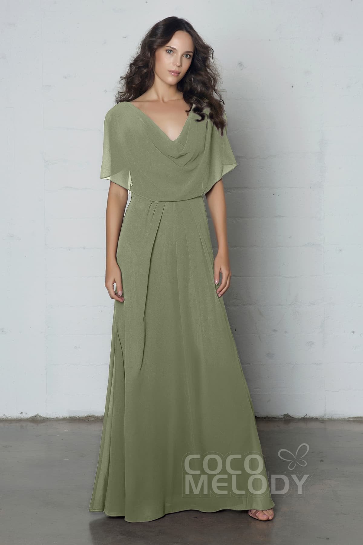 COCOMELODY Sheath-Column Floor Length Chiffon Dress PR17014 