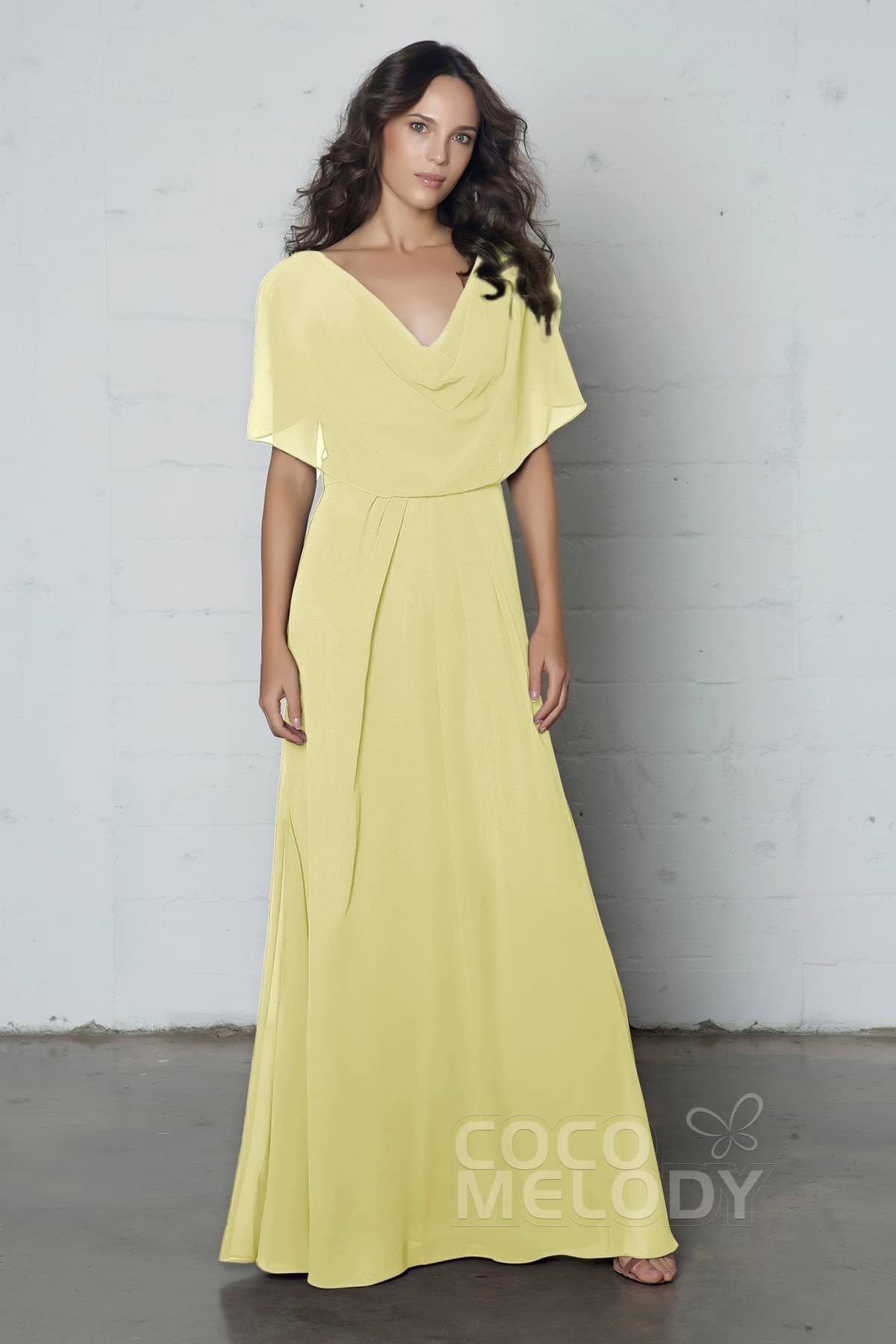 COCOMELODY Sheath-Column Floor Length Chiffon Dress PR17014 