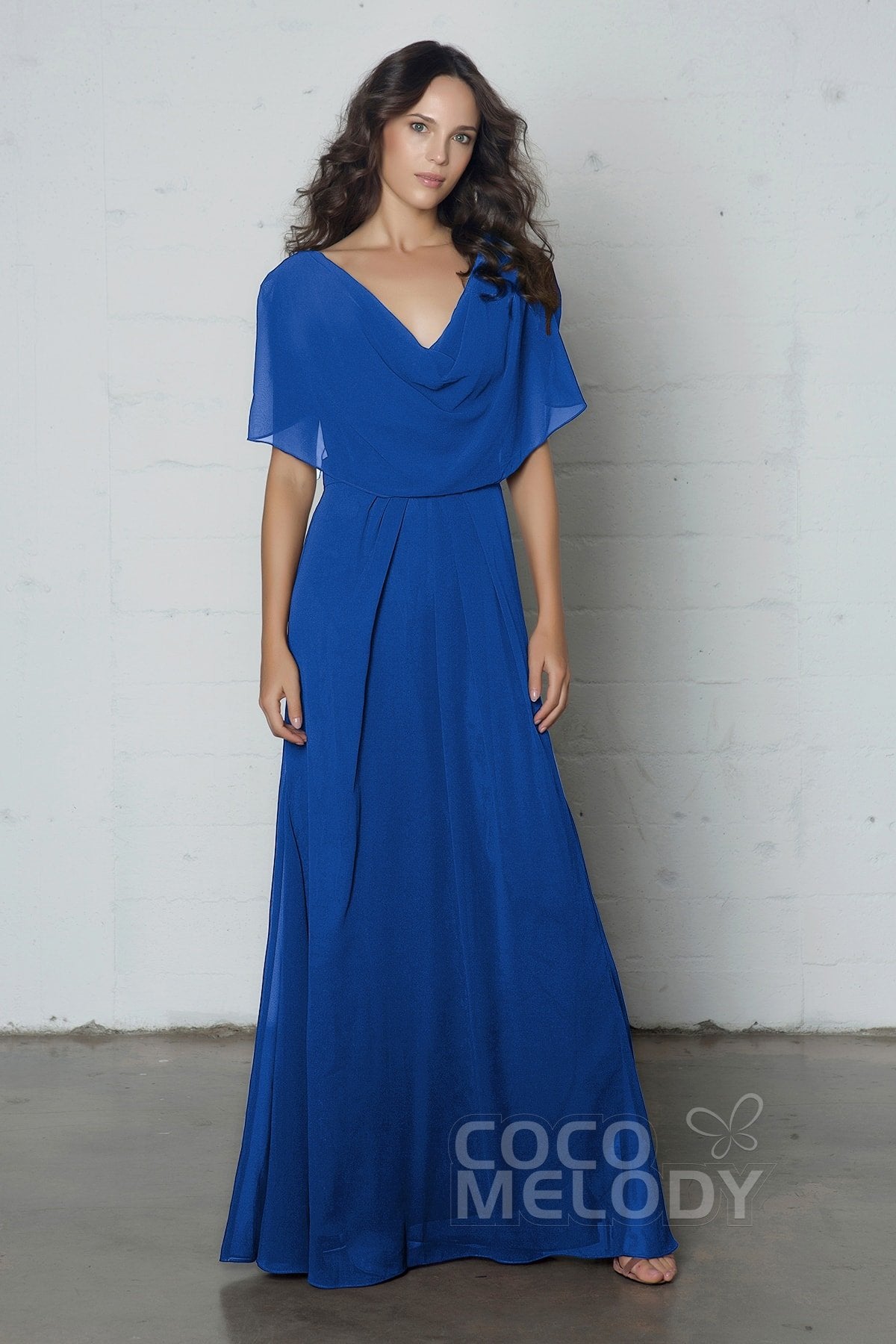 COCOMELODY Sheath-Column Floor Length Chiffon Dress PR17014 