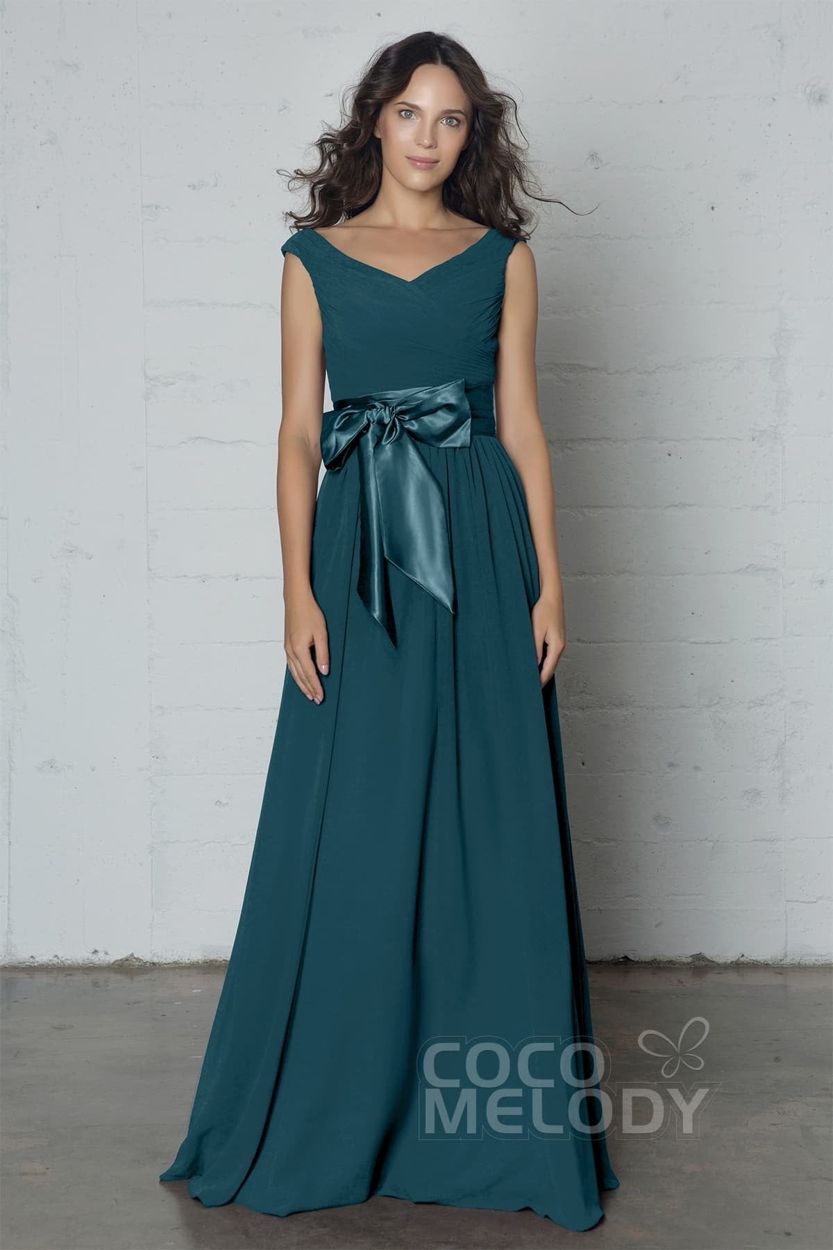 COCOMELODY Sheath-Column Floor Length Chiffon Dress PR17017 