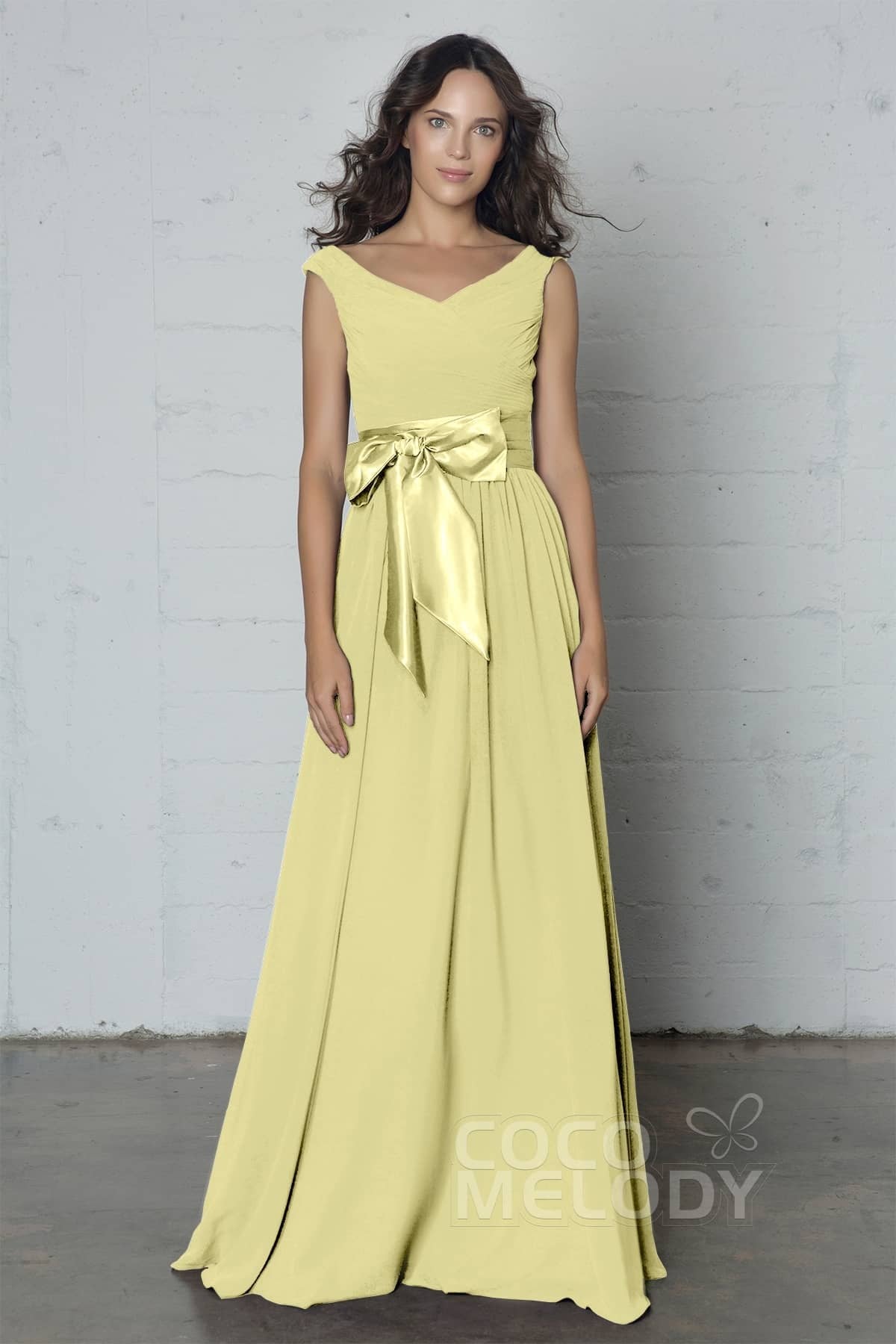 COCOMELODY Sheath-Column Floor Length Chiffon Dress PR17017 