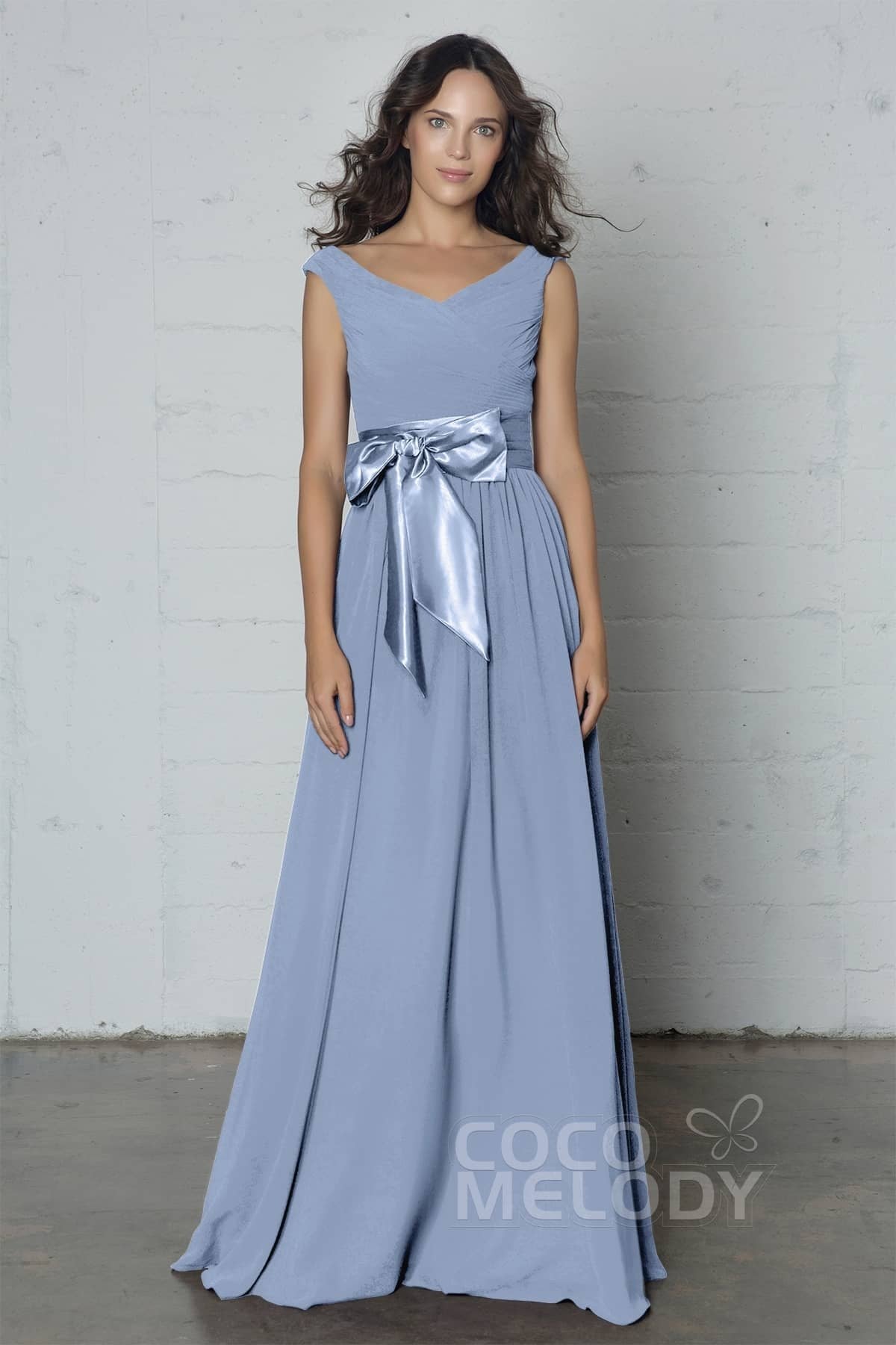 COCOMELODY Sheath-Column Floor Length Chiffon Dress PR17017 