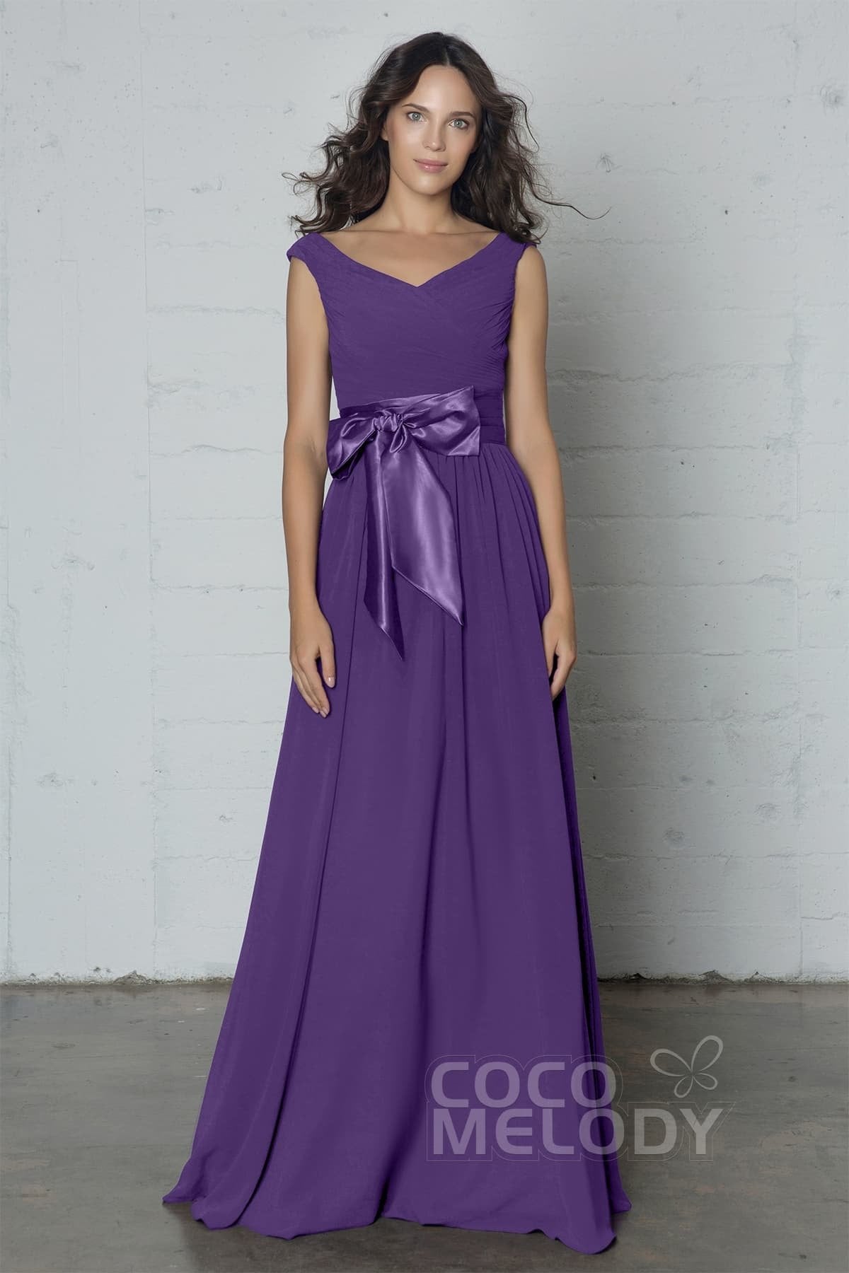 COCOMELODY Sheath-Column Floor Length Chiffon Dress PR17017 