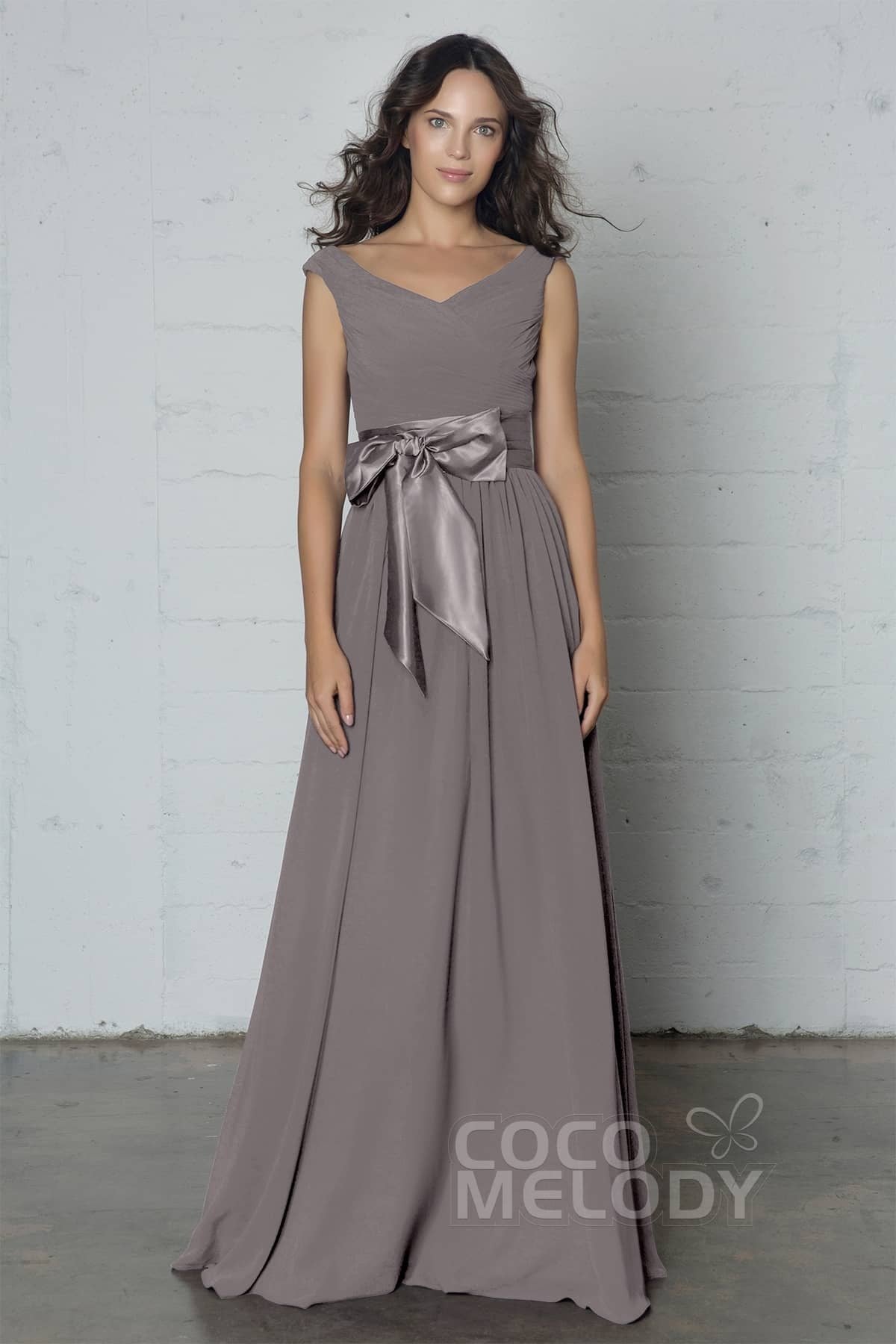 COCOMELODY Sheath-Column Floor Length Chiffon Dress PR17017 