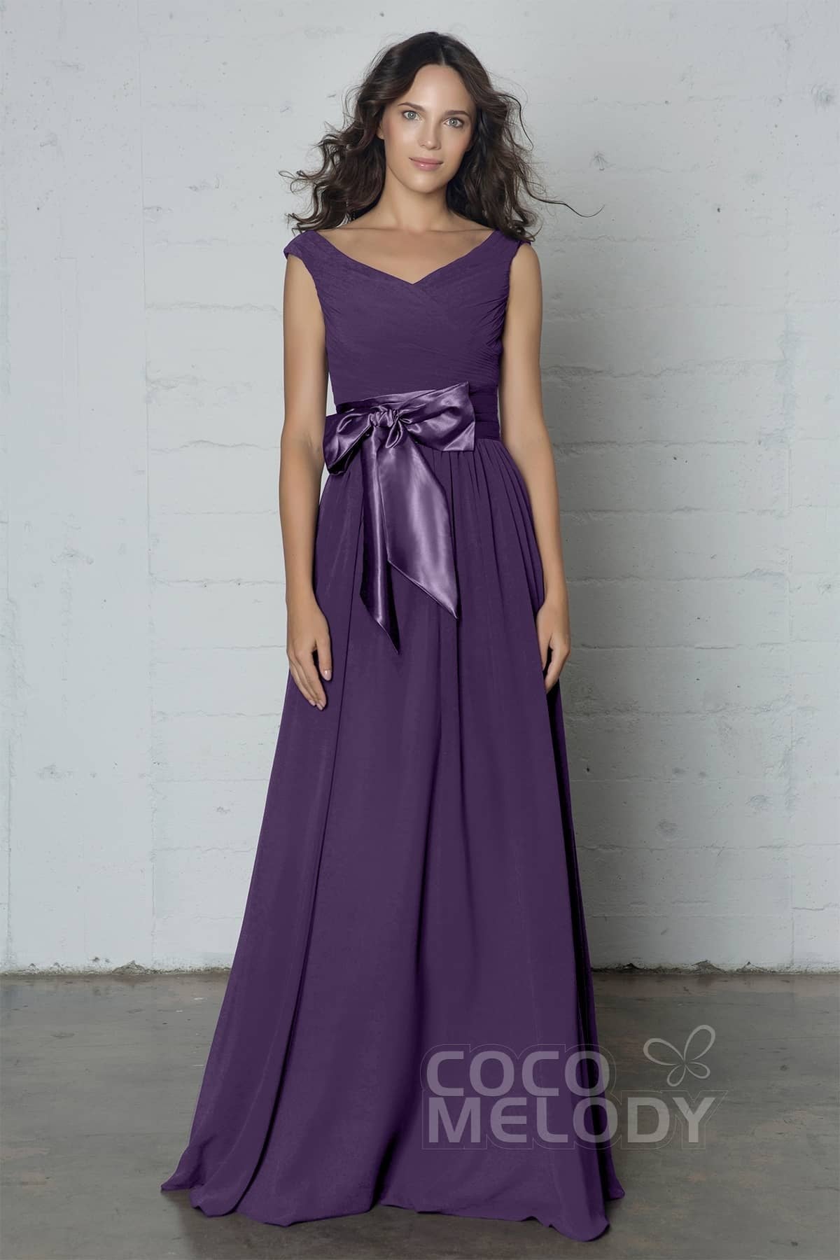 COCOMELODY Sheath-Column Floor Length Chiffon Dress PR17017 